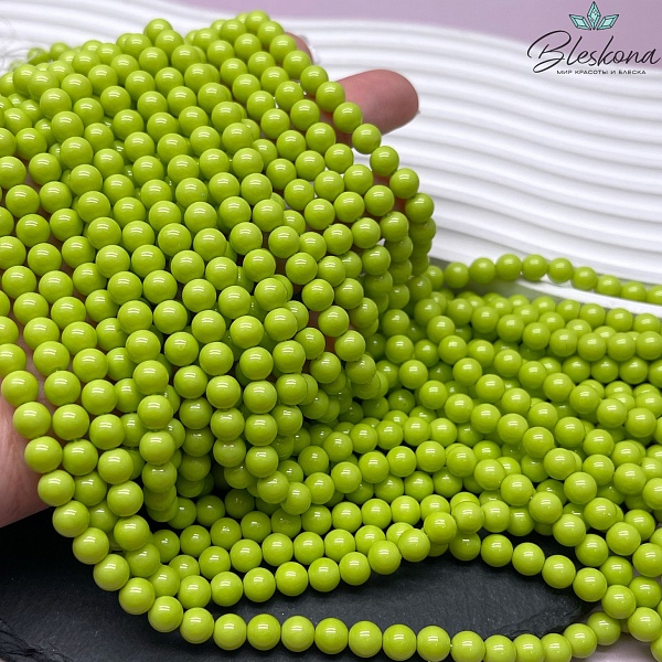 Жемчуг Майорка цвет светло-зеленый 6 мм