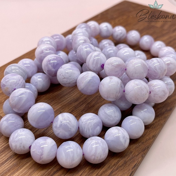 Лунный Лавандовый кварц (Лавандовая Луна) 11,5-12 мм сет 18 см