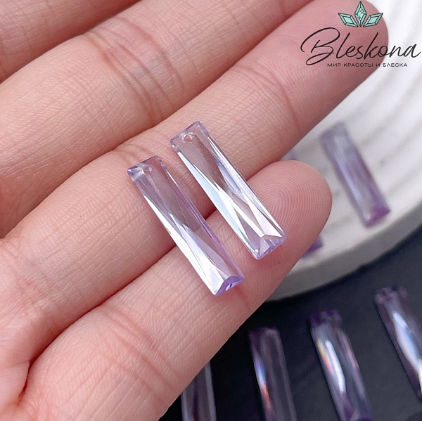 20*4,8 мм, Подвеска Циркон прямоугольник лиловый (кубический цирконий, фианит) 