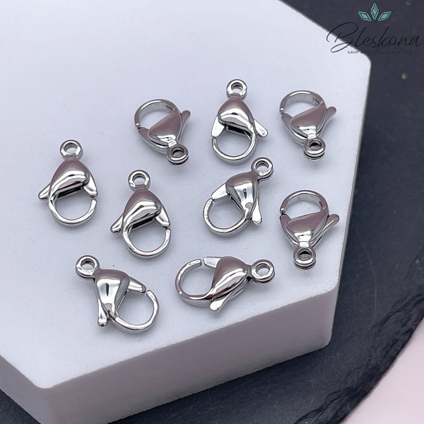 15 мм Цвет серебро, Замок округлый