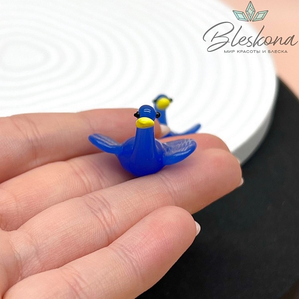 23*24 мм Бусина Лебедь синий