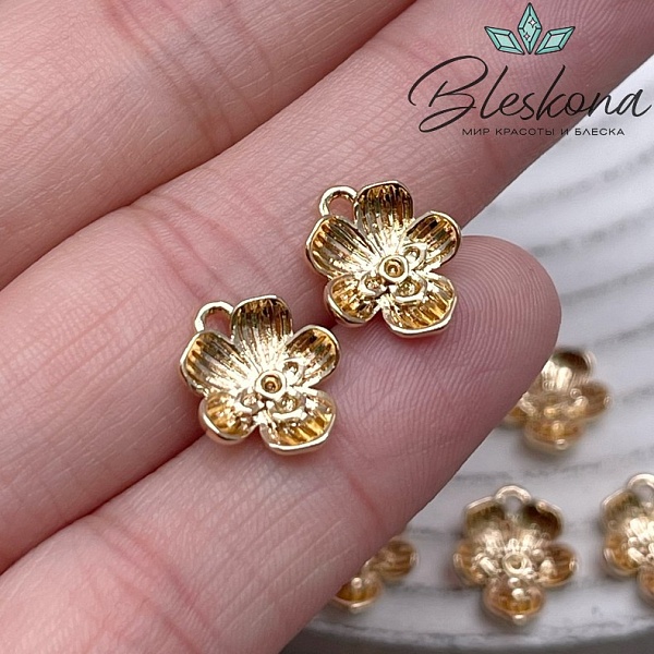 12,4*10,5 мм Цвет золото, Подвеска цветок