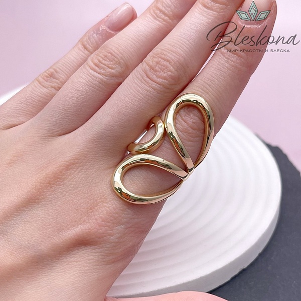 21,5 мм Цвет золото, Кольцо безразмерное 