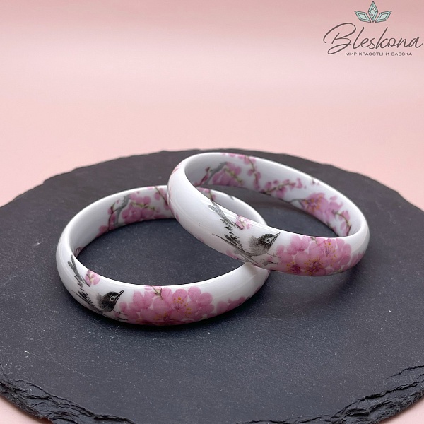 80 мм Браслет Керамика роспись гжель №4