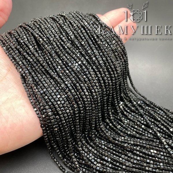 Кварц черный тонированный куб 2*2мм