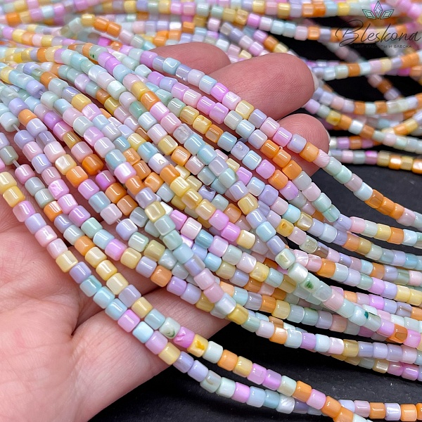 Перламутр микс бочата 3*3,5 мм