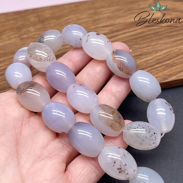 Агат серый бочата 15*19мм