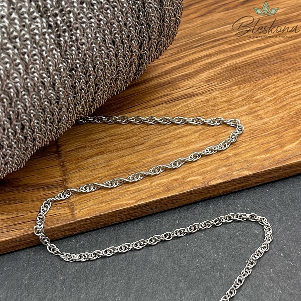 Цепь №С71 Цвет серебро 3*2,7 мм Сталь