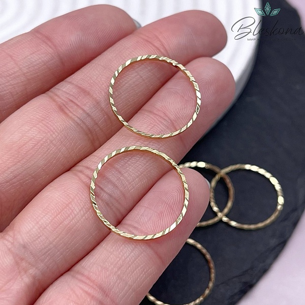 Ø20мм, Цвет золото, Подвеска Кольцо рифленое