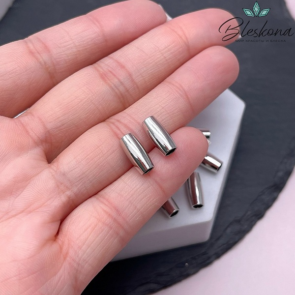 10,6*5 мм Цвет серебро, Бусина бочонок