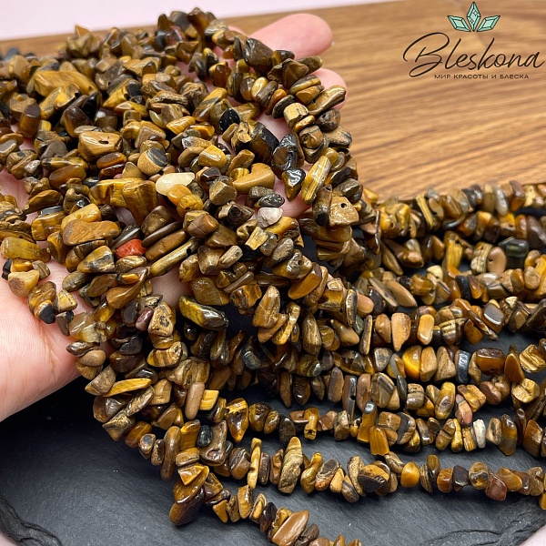 Крошка Тигровый Глаз ширина бусин ~ 7-9 мм