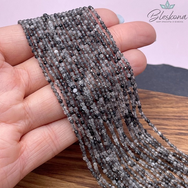 Кварц Турмалиновый алмазная огранка №2 2 мм