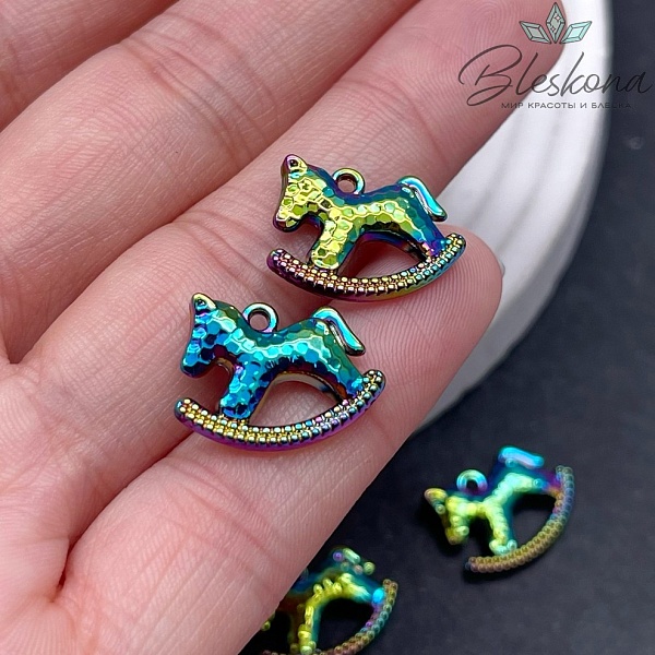 12,5*17,5 мм Цвет серебро, Подвеска  Лошадь хамелеон
