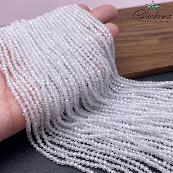 Циркон огранка белый 3 мм (кубический цирконий, фианит) 