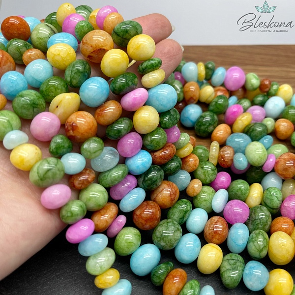 Агат тонированный микс галтовка 12-14 мм