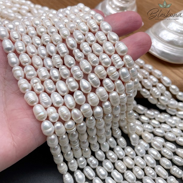 Жемчуг рис белый 6-6,5 мм №3