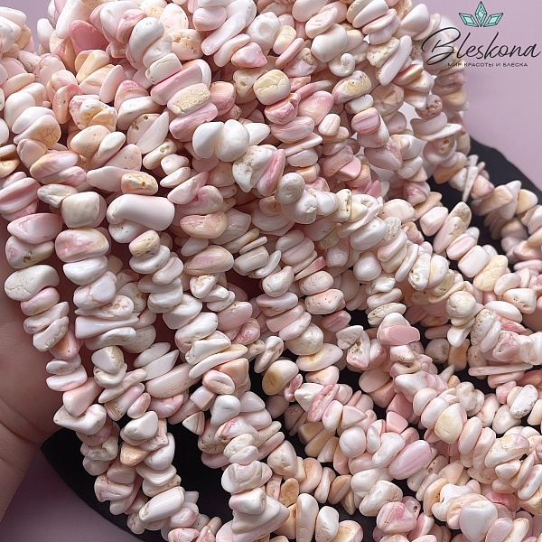 Перламутр нежно-розовый крошка 8-14 мм