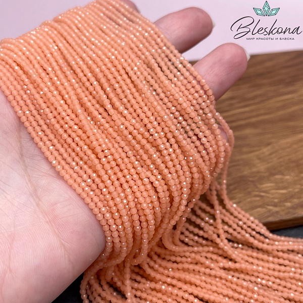 Лунный камень оранжевый тонированный (имитация) 2 мм