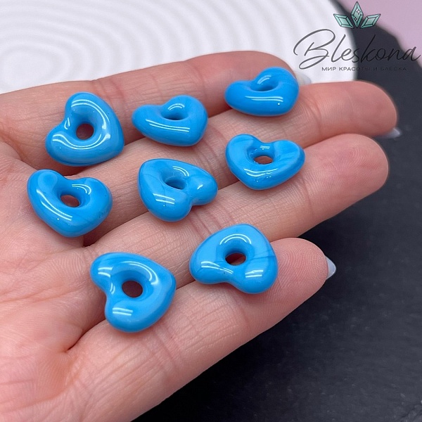 14*15 мм Подвеска сердце голубое