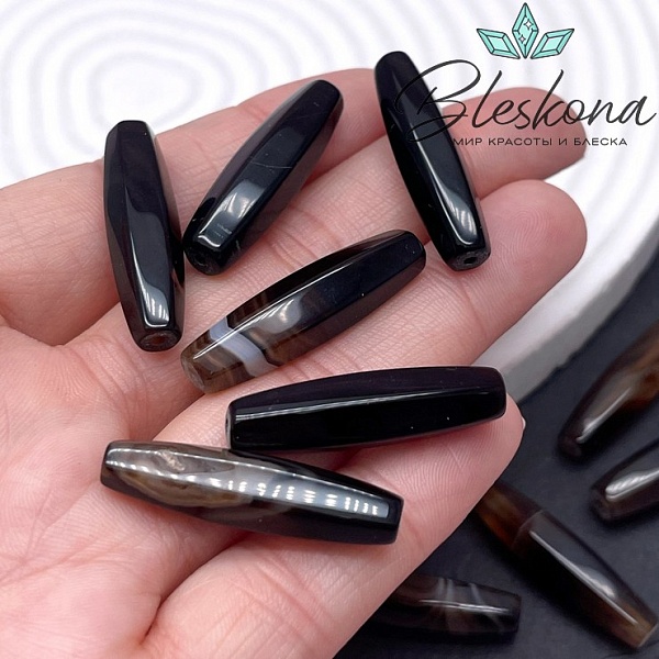 Дзи природная из агата огранка 30*7 мм (штучно)